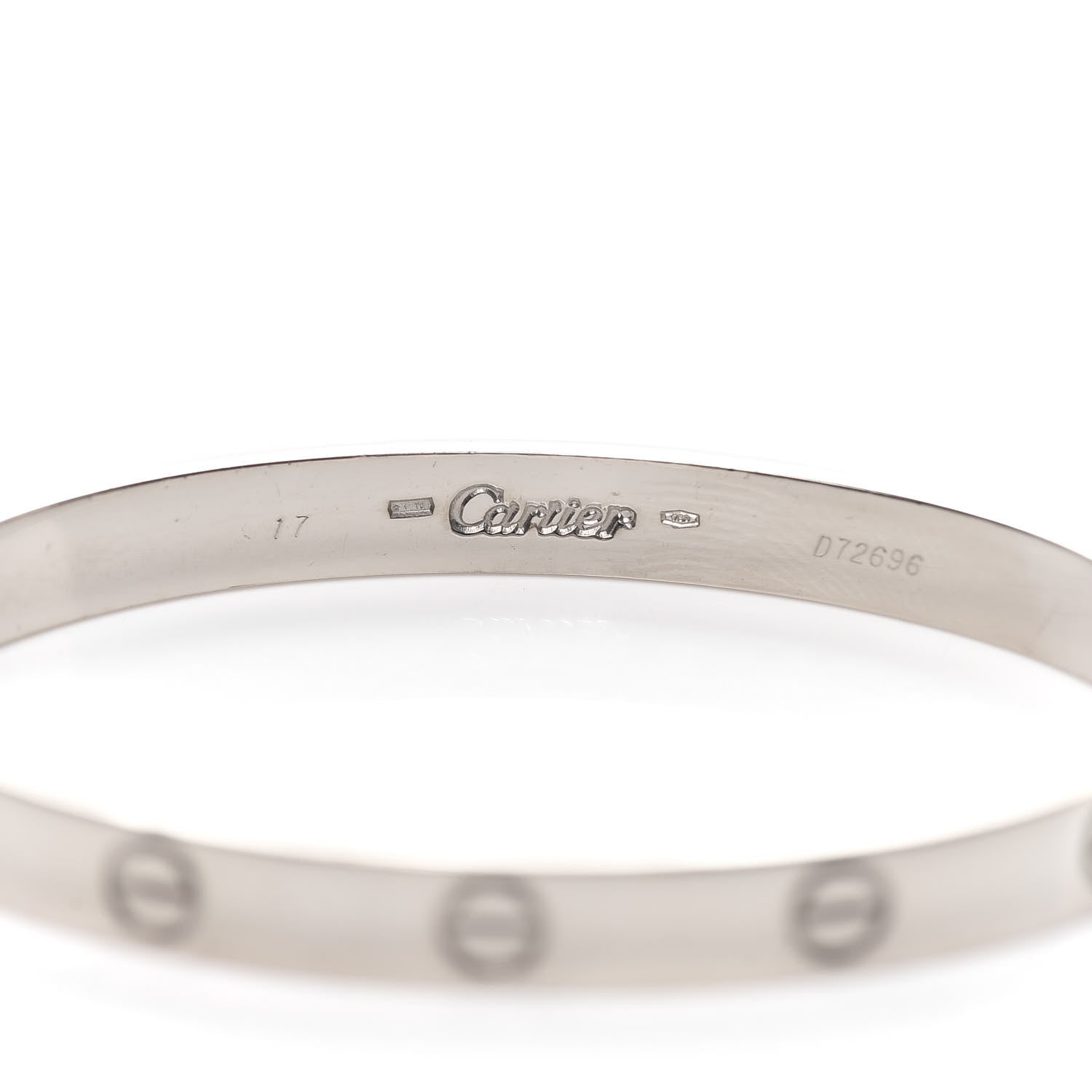 Cartier 18K White Gold LOVE Bracelet 17 6 of 8