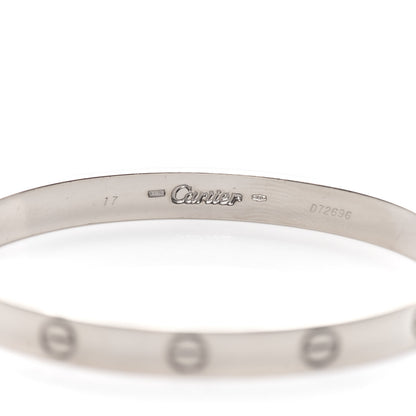 Cartier 18K White Gold LOVE Bracelet 17 6 of 8