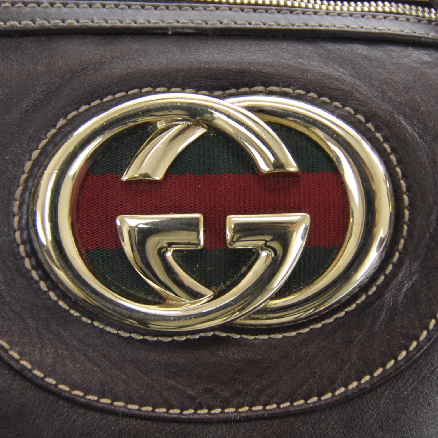 Gucci Leather Large Britt Boston Brown 4 of 7