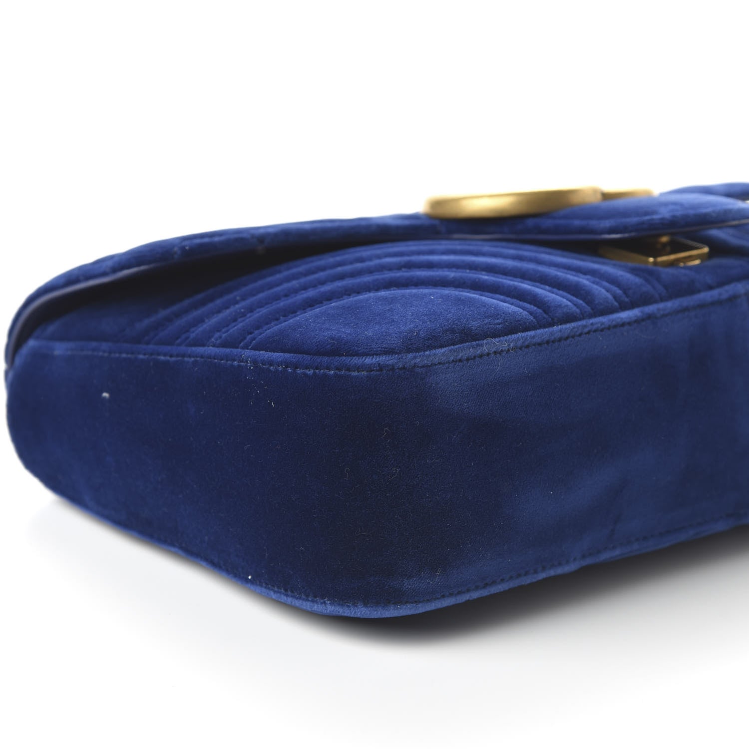 Gucci Velvet Matelasse Medium GG Marmont Shoulder Bag Cobalt Blue 6 of 10