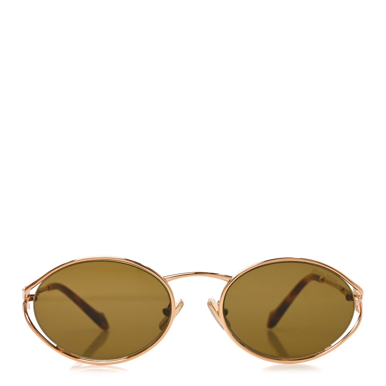 Miu Miu Metal Oval Sunglasses SMU52Y Tortoise Loden 2 of 7