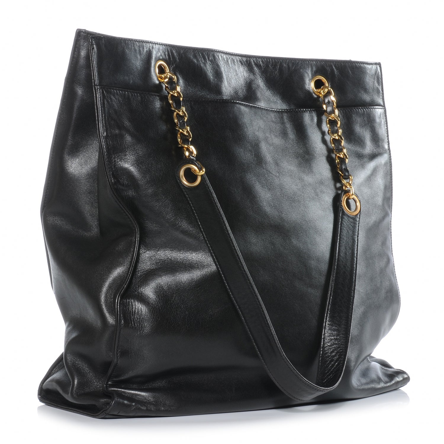 Chanel Lambskin CC Shopper Tote Black 3 of 6