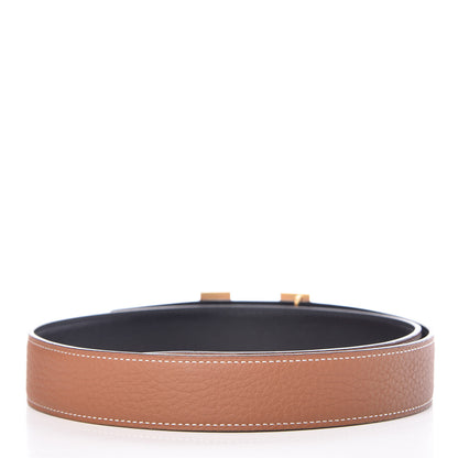 Hermes Box Togo 32mm H Belt 80 Black Gold 3 of 7