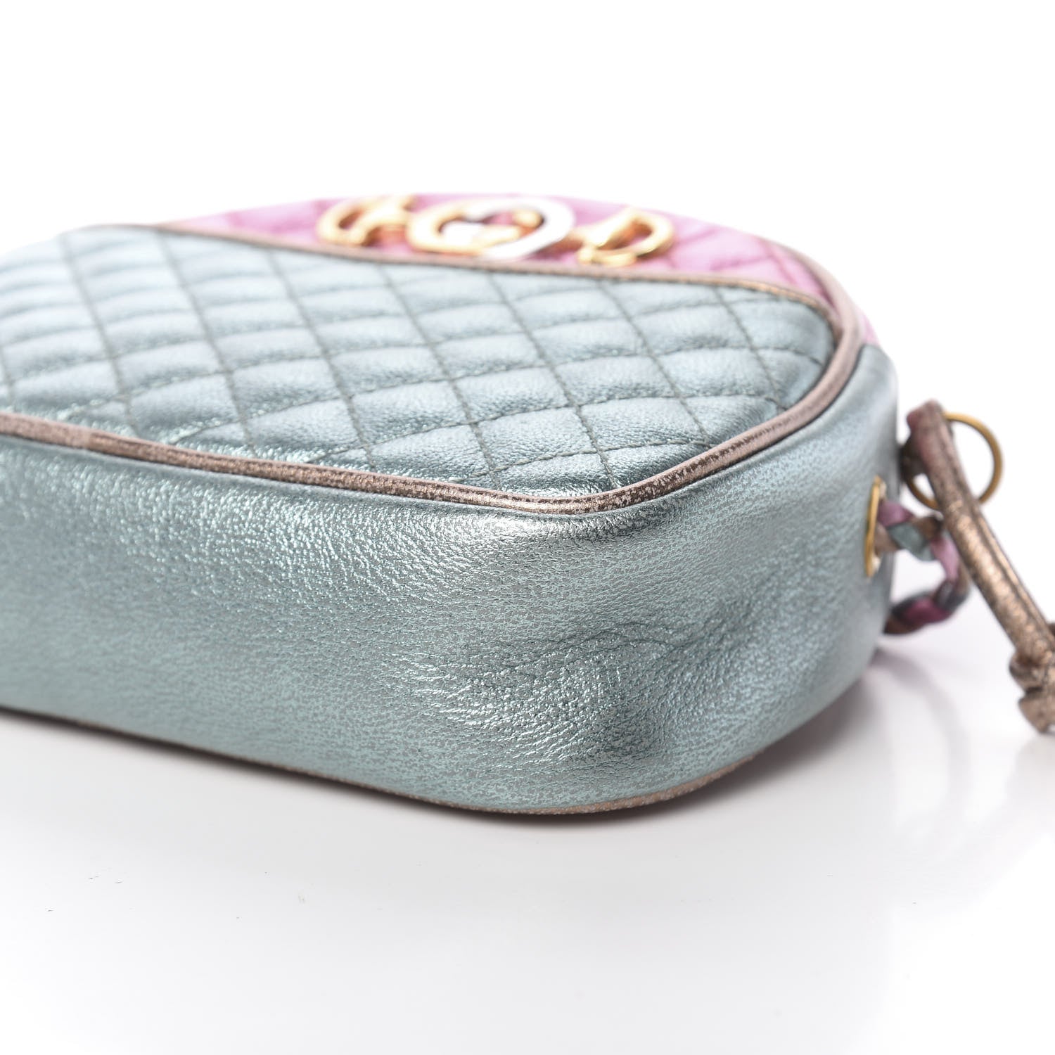Gucci Laminated Nappa Trapuntata Mini Zumi Dome Shoulder Bag Rosa Lago Rame 9 of 11
