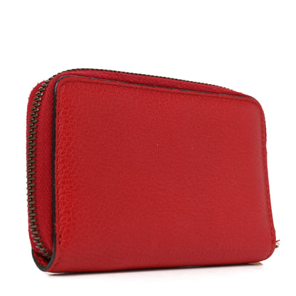 Gucci Calfskin Logo Zip Around Card Case Hibiscus Red 3 of 6