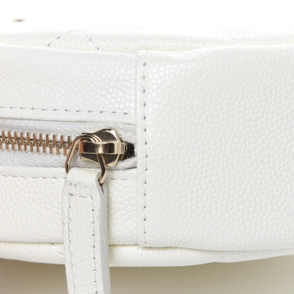 Chanel Caviar Quilted Round Clutch With Chain White 8 of 10