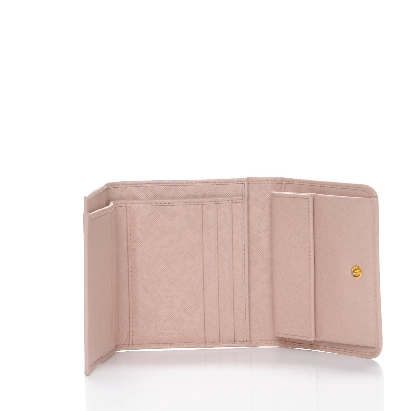 Saffiano Metal Tri-Fold Compact Wallet Cipria