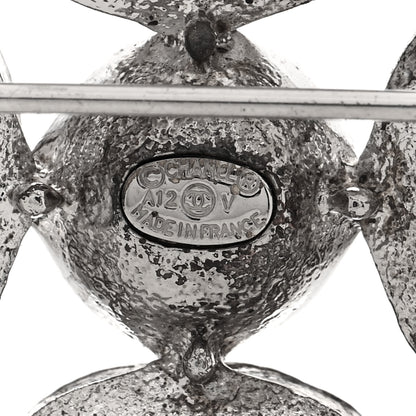 Chanel Crystal CC Cross Brooch Light Gold Beige 3 of 3