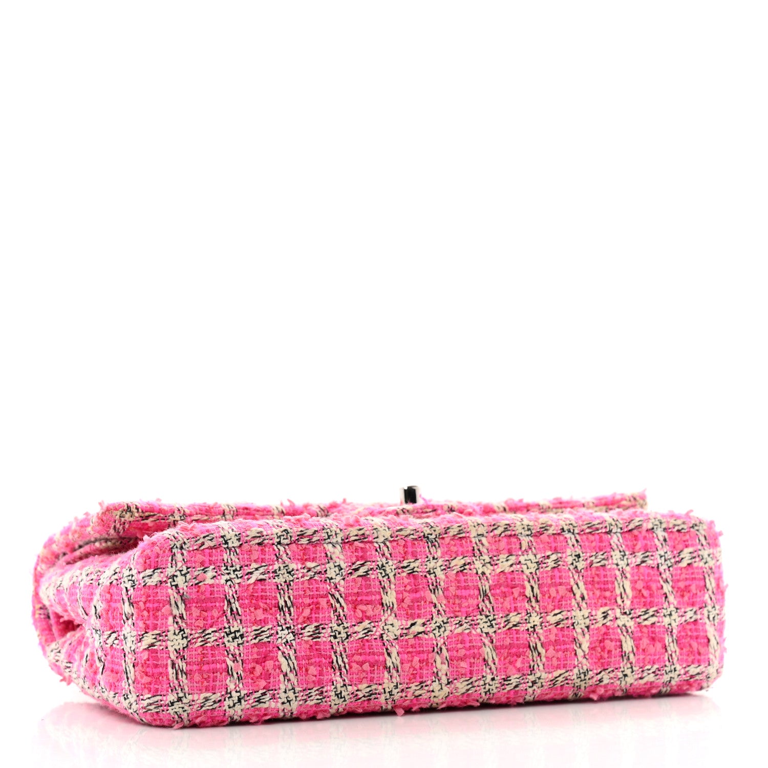 Chanel Tweed Quilted Medium Double Flap Hot Pink 4 of 13
