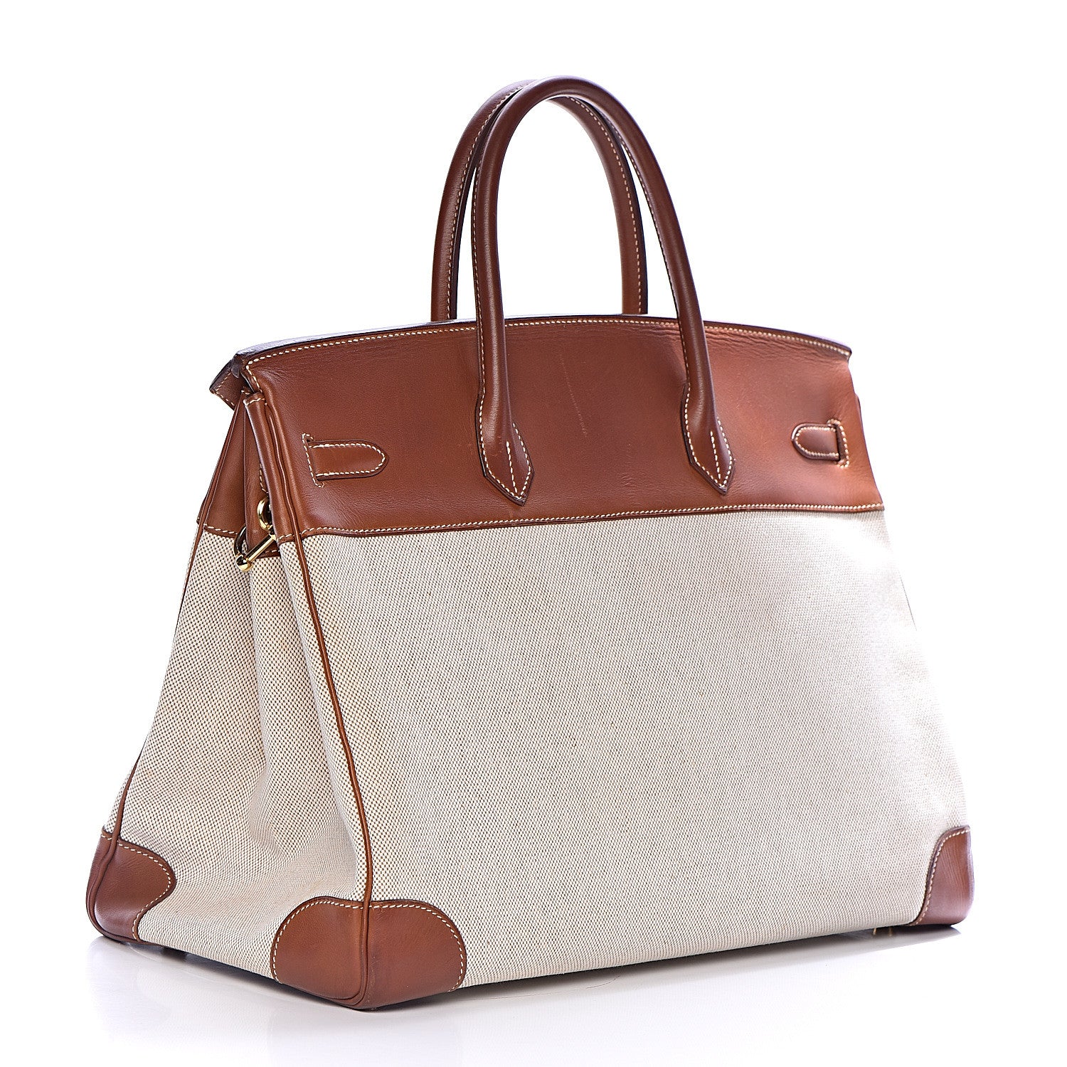 Hermes Toile Barenia Birkin 40 Fauve 3 of 37