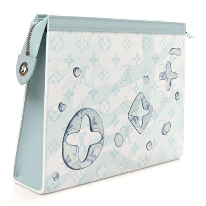 Louis Vuitton Monogram Aquagarden Pochette Voyage MM Crystal Blue 3 of 9