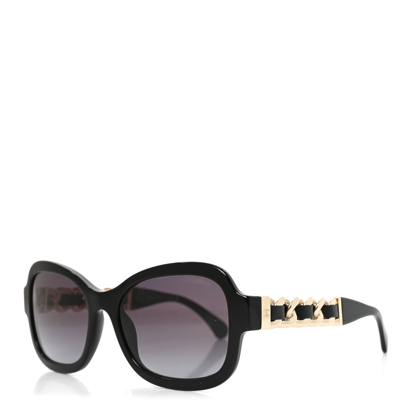 Acetate Chain Sunglasses 5465-Q Black