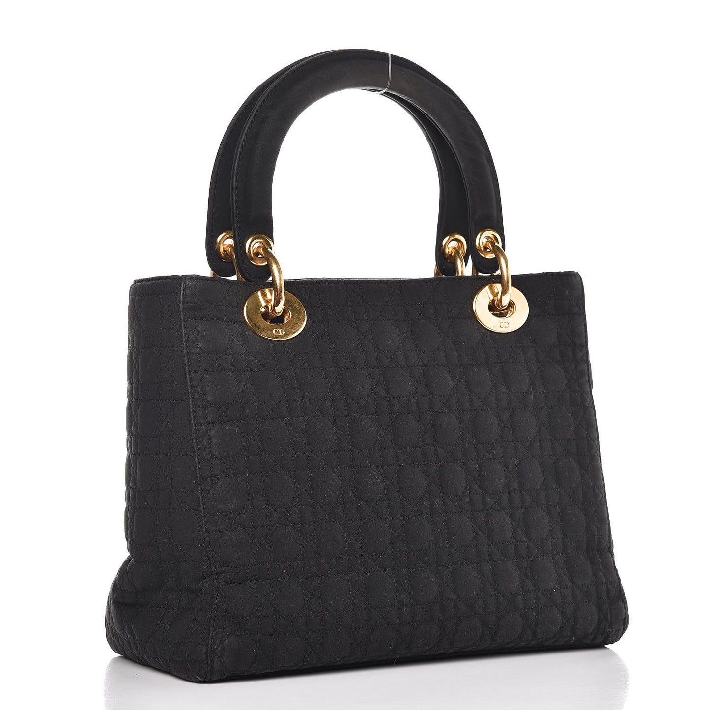 Nylon Cannage Medium Lady Dior Black
