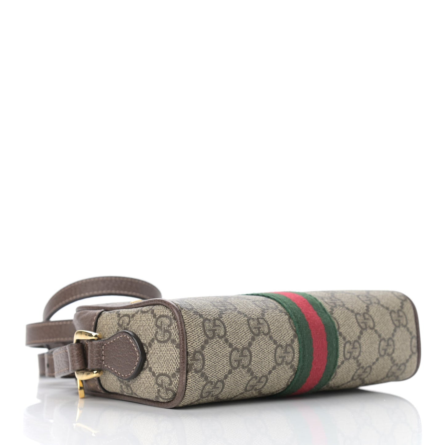 GG Supreme Monogram Web Mini Ophidia Shoulder Bag Brown