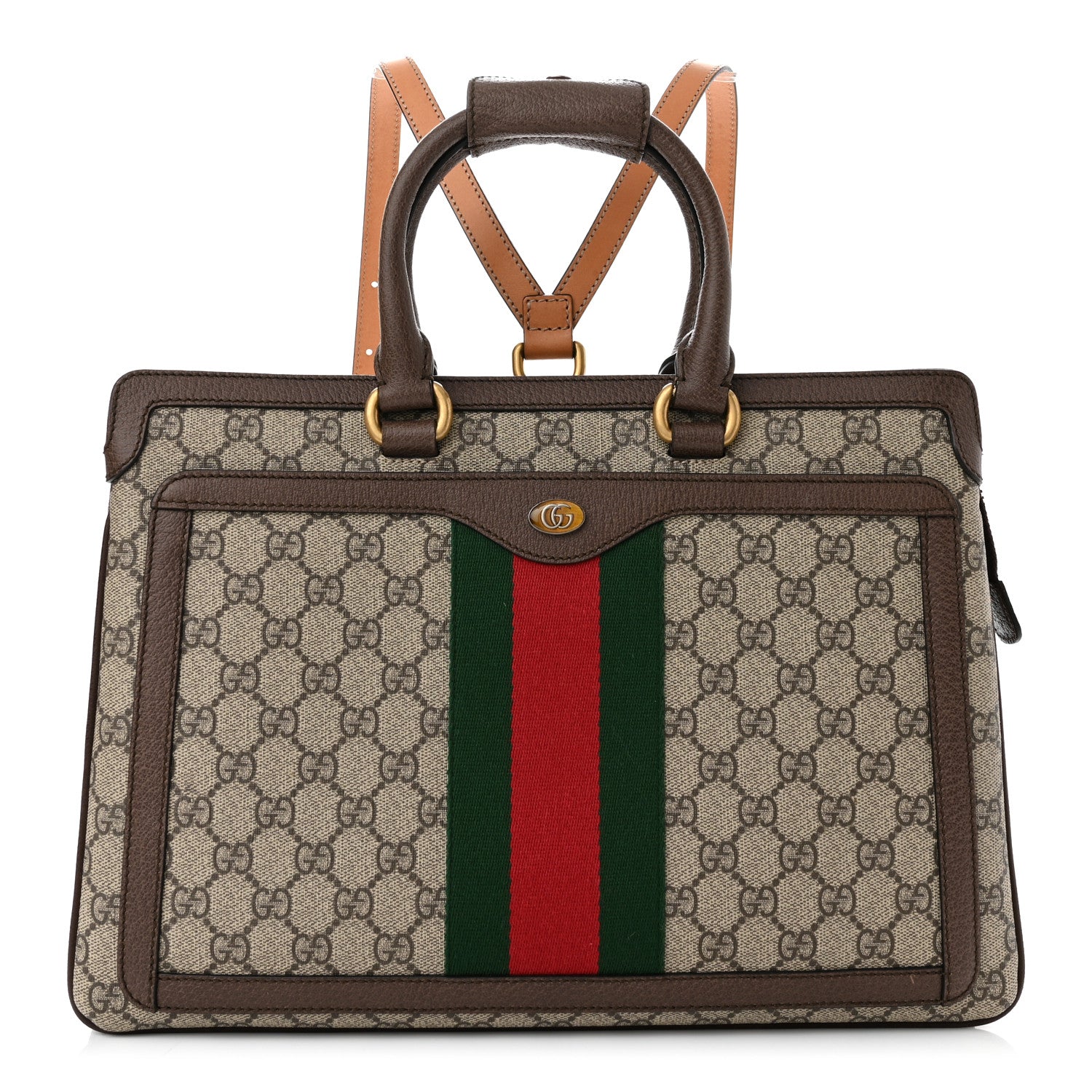 Gucci GG Supreme Monogram Web Ophidia Convertible Backpack Beige New Acero 1 of 10