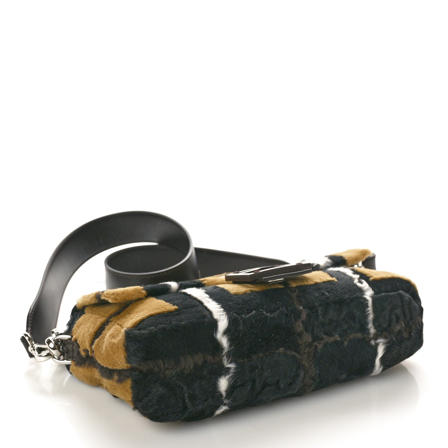 Mink Astrakhan Tartan Inlay Fur Baguette Moro Multicolor