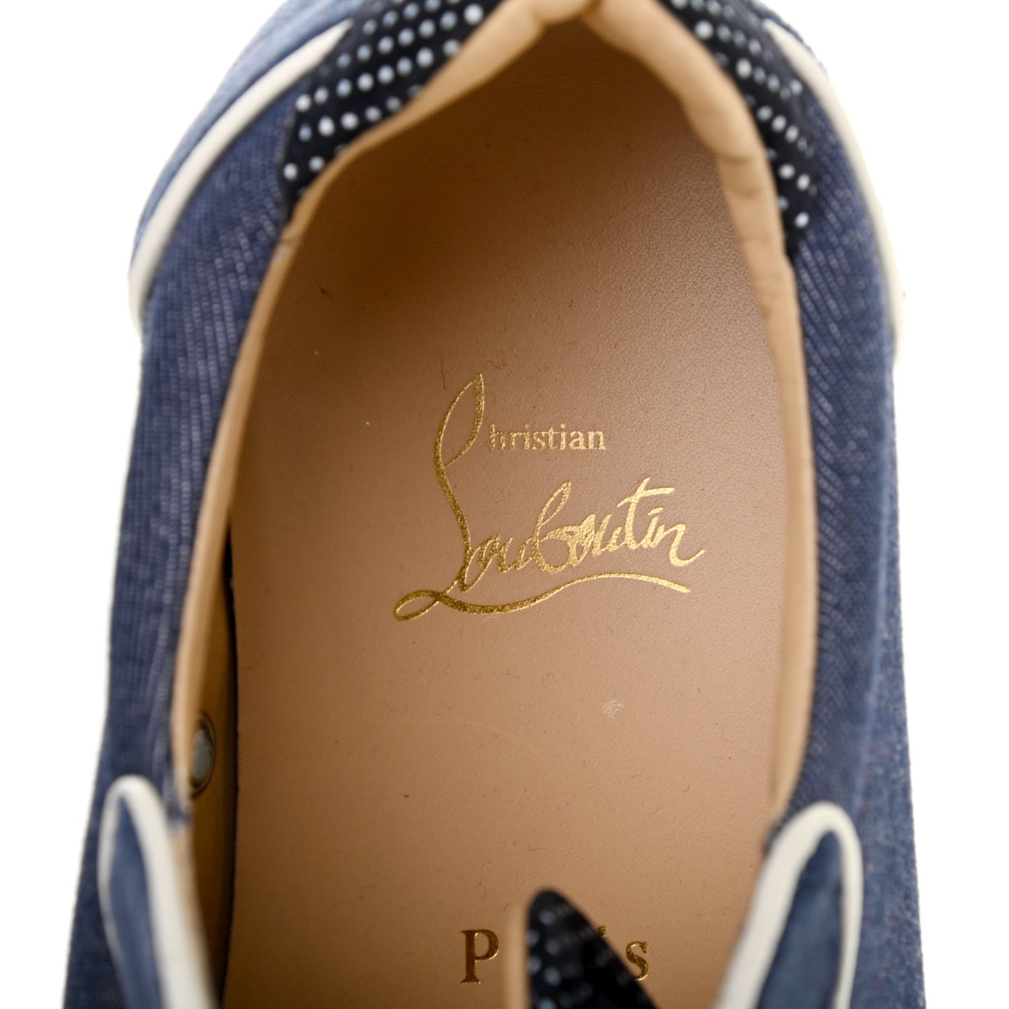 Denim Velours Spikes Vieira Flat Sneaker 40 Navy Latte