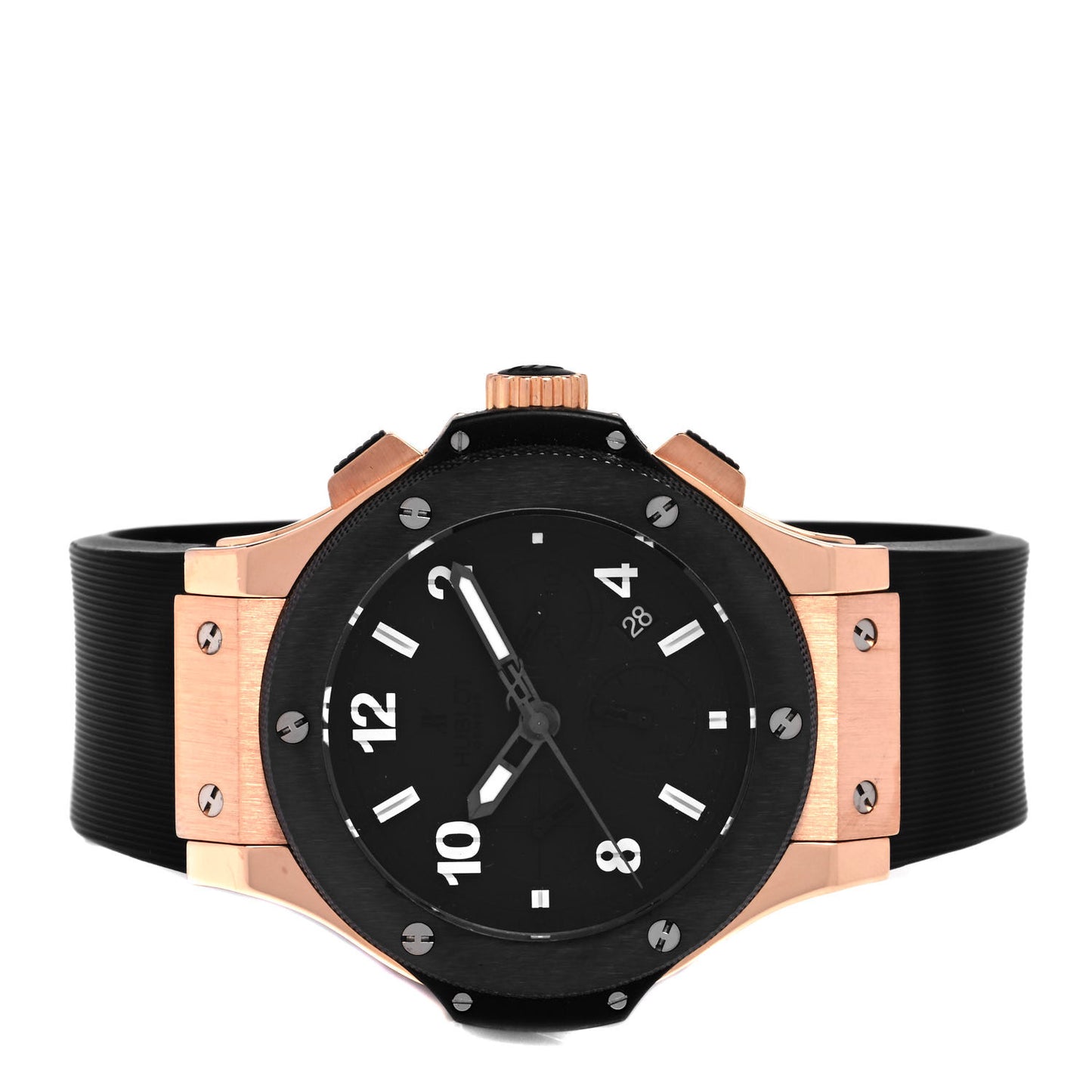18K Rose Gold Titanium Rubber 44mm Big Bang Evolution Automatic Watch Black 301.PX.1180.RX