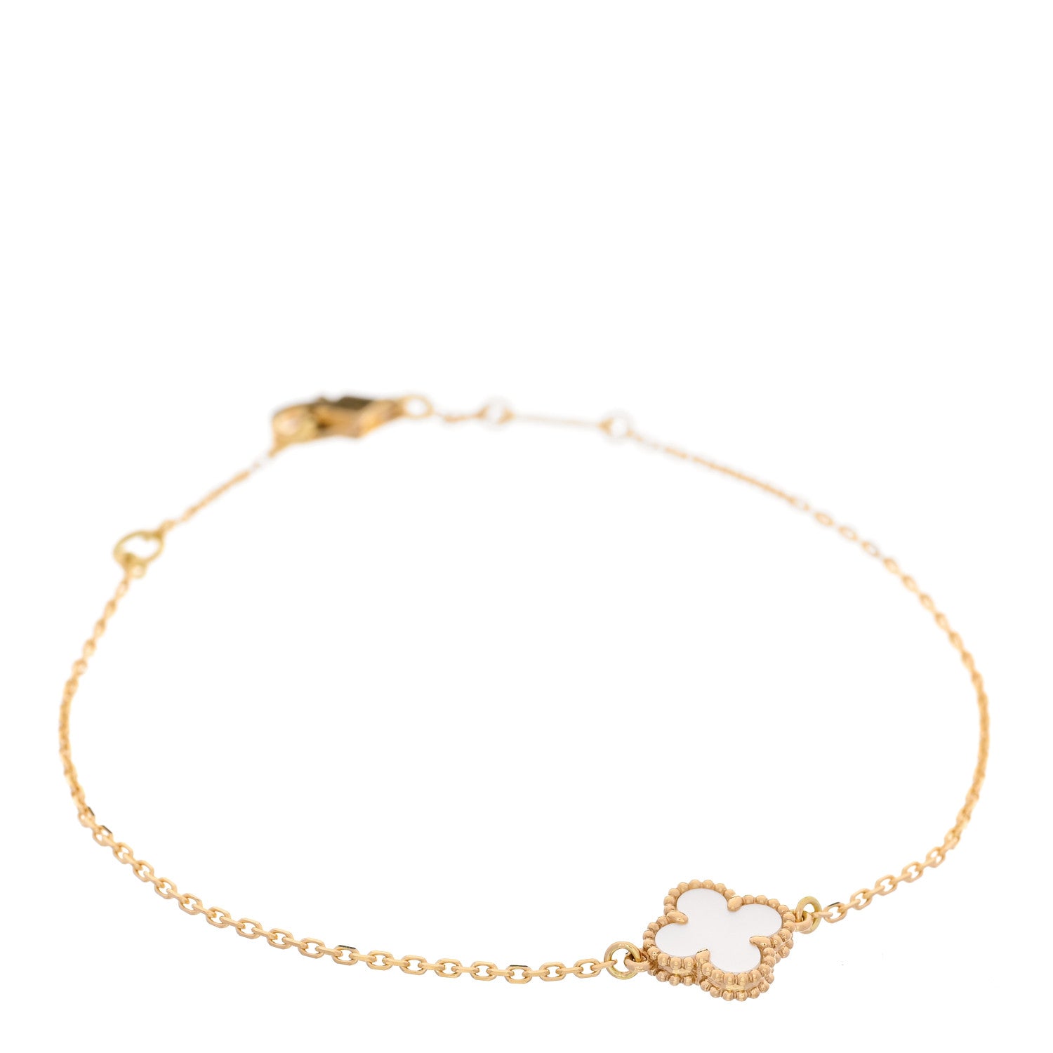 Van Cleef & Arpels 18K Yellow Gold Mother of Pearl Sweet Alhambra Bracelet 1 of 5