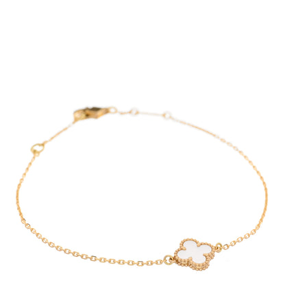 Van Cleef & Arpels 18K Yellow Gold Mother of Pearl Sweet Alhambra Bracelet 1 of 5