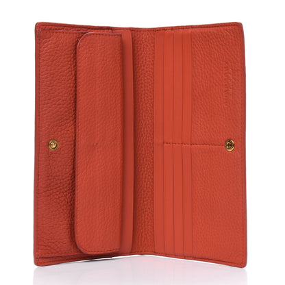 Burberry Calfskin Hastings Continental Wallet Orange 4 of 7