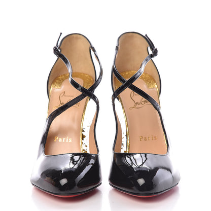 Christian Louboutin Patent PVC Crossettinetta 100 Pumps 37.5 Black 2 of 10
