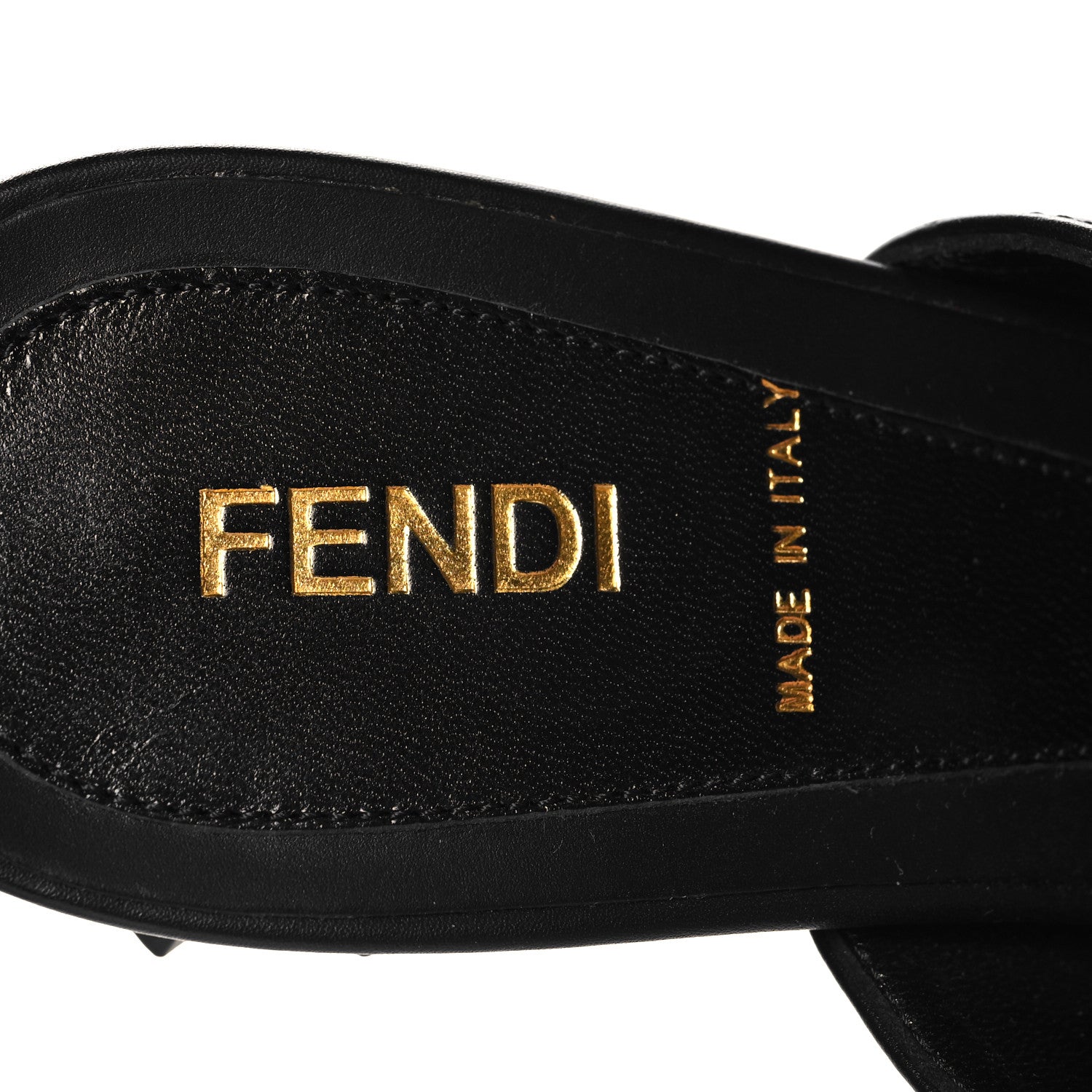 Fendi Vitello Spiked Heel Mules 36 Black 8 of 8