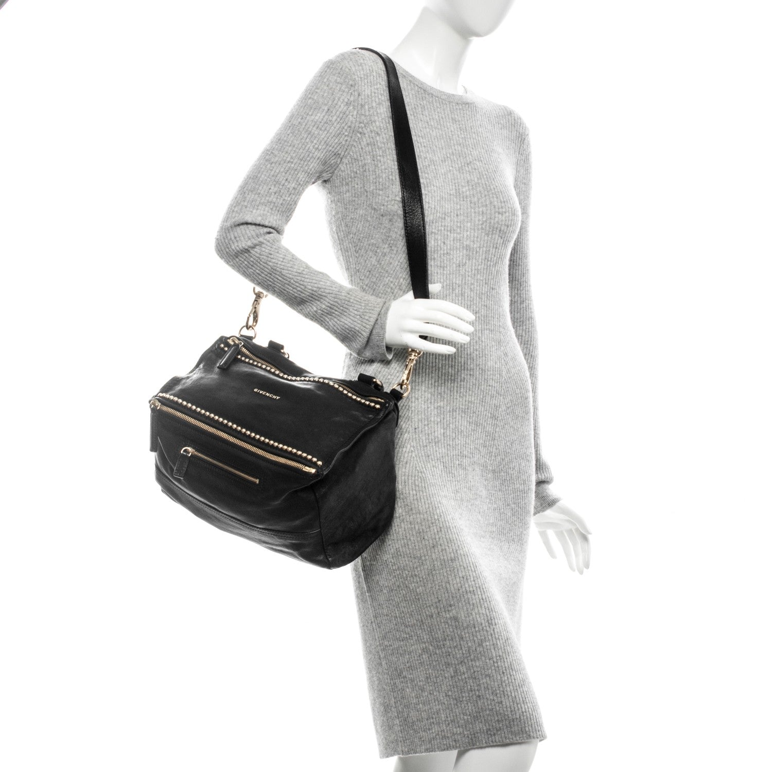 Givenchy Washed Lambskin Medium Studded Pandora Black 2 of 7