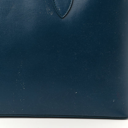 Burberry Textured Calfskin Barrow Briefcase Blue 9 of 11