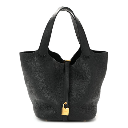 Hermes Taurillon Clemence Picotin Lock 22 MM Black 1 of 13