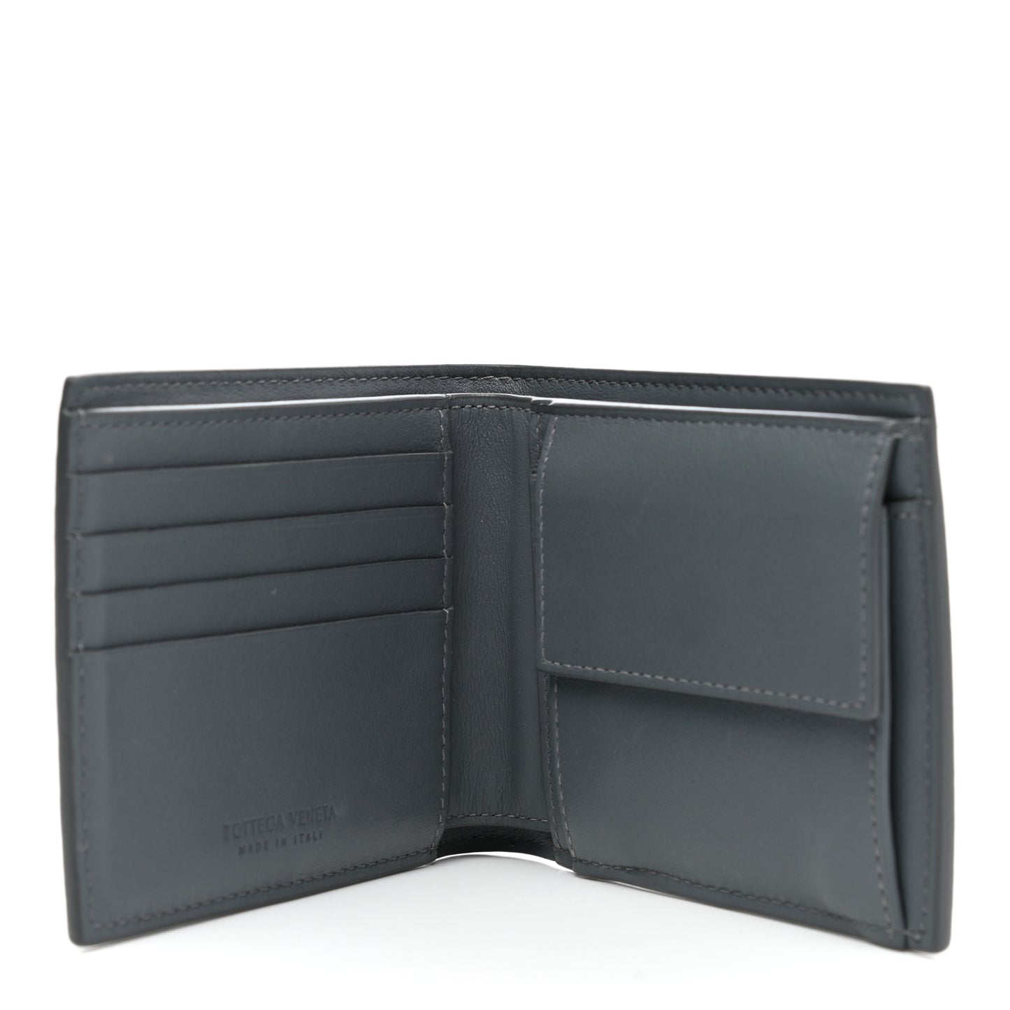 Nappa Intrecciato Embossed Bi-Fold Wallet Thunder