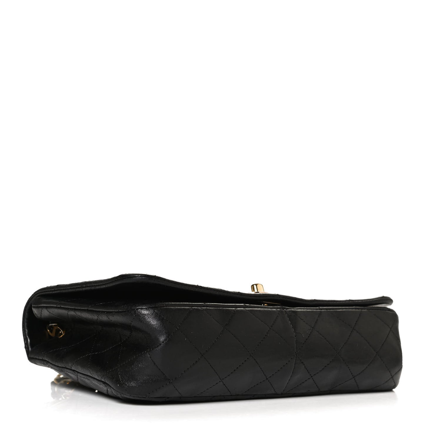 Lambskin Quilted Small Single Flap Black