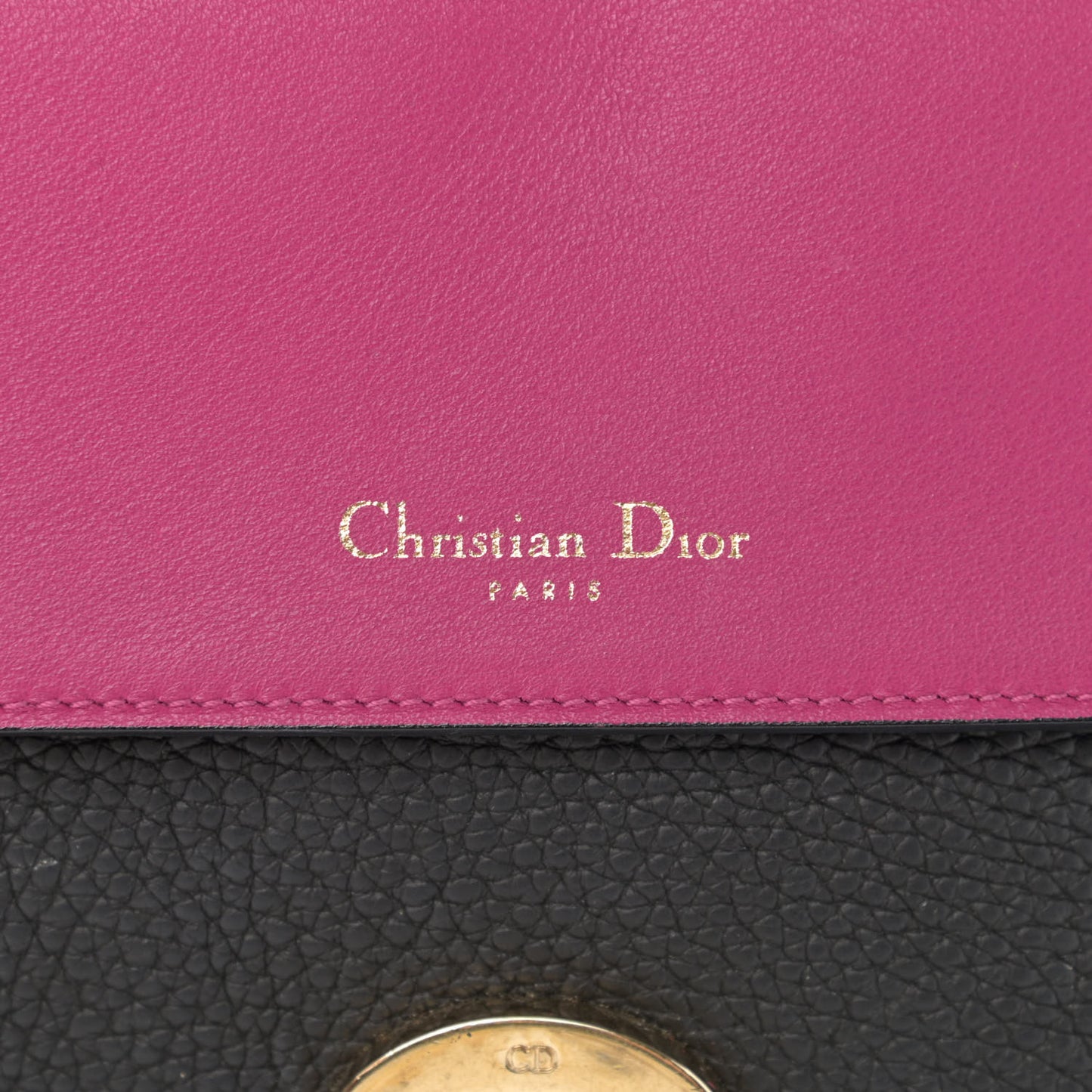 Bullcalf Medium Be Dior Flap Black Fraise