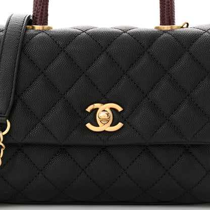 Chanel Caviar Lizard Quilted Mini Coco Handle Flap Black 8 of 10