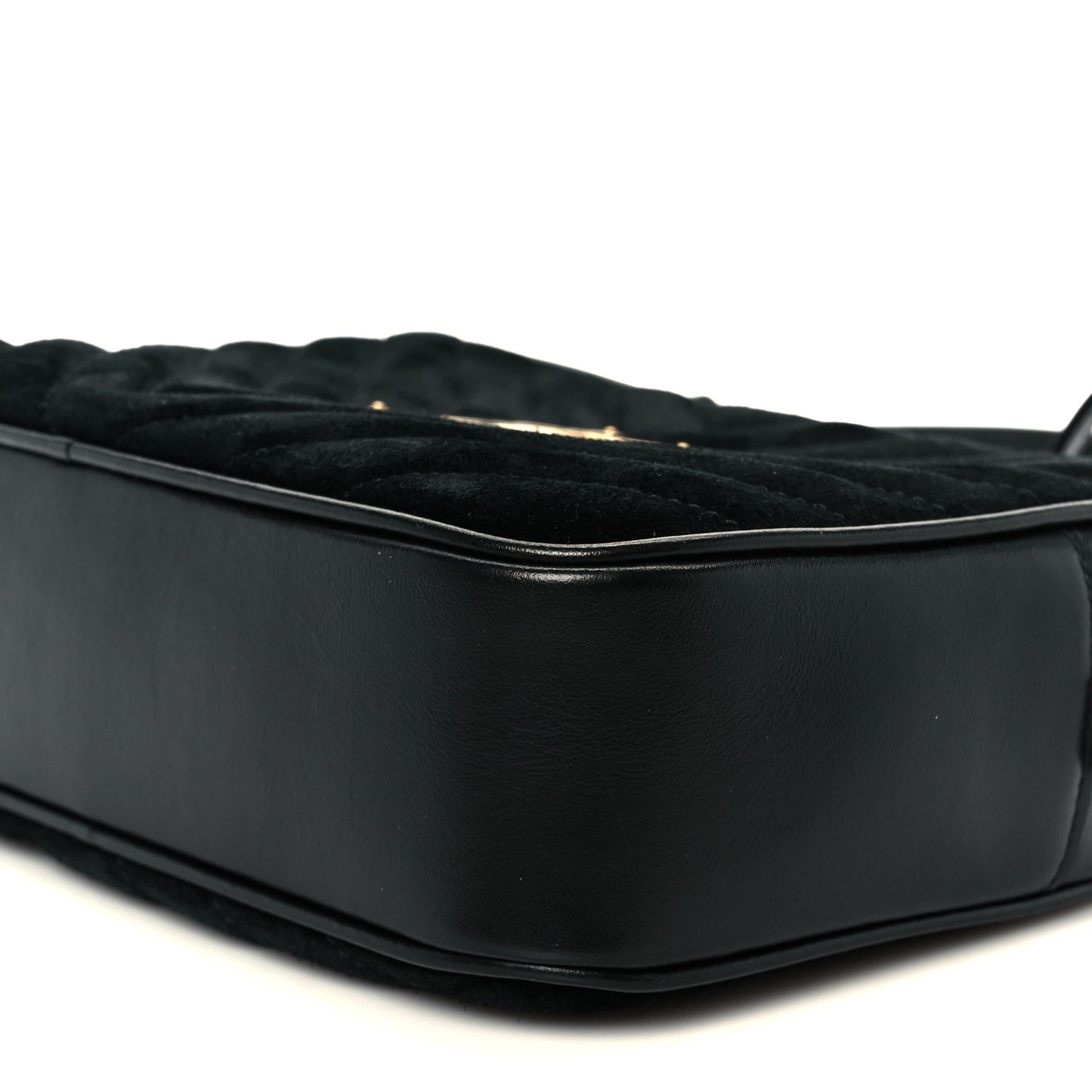 Suede Calfskin Matelasse Monogram Lou Camera Bag Black