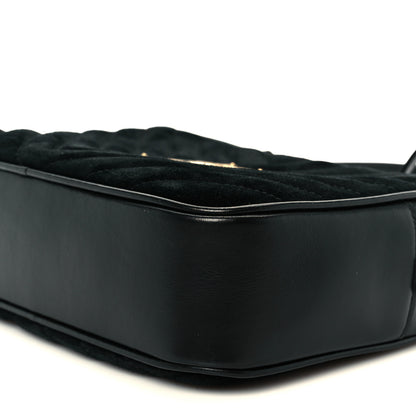Saint Laurent Suede Calfskin Matelasse Monogram Lou Camera Bag Black 10 of 10