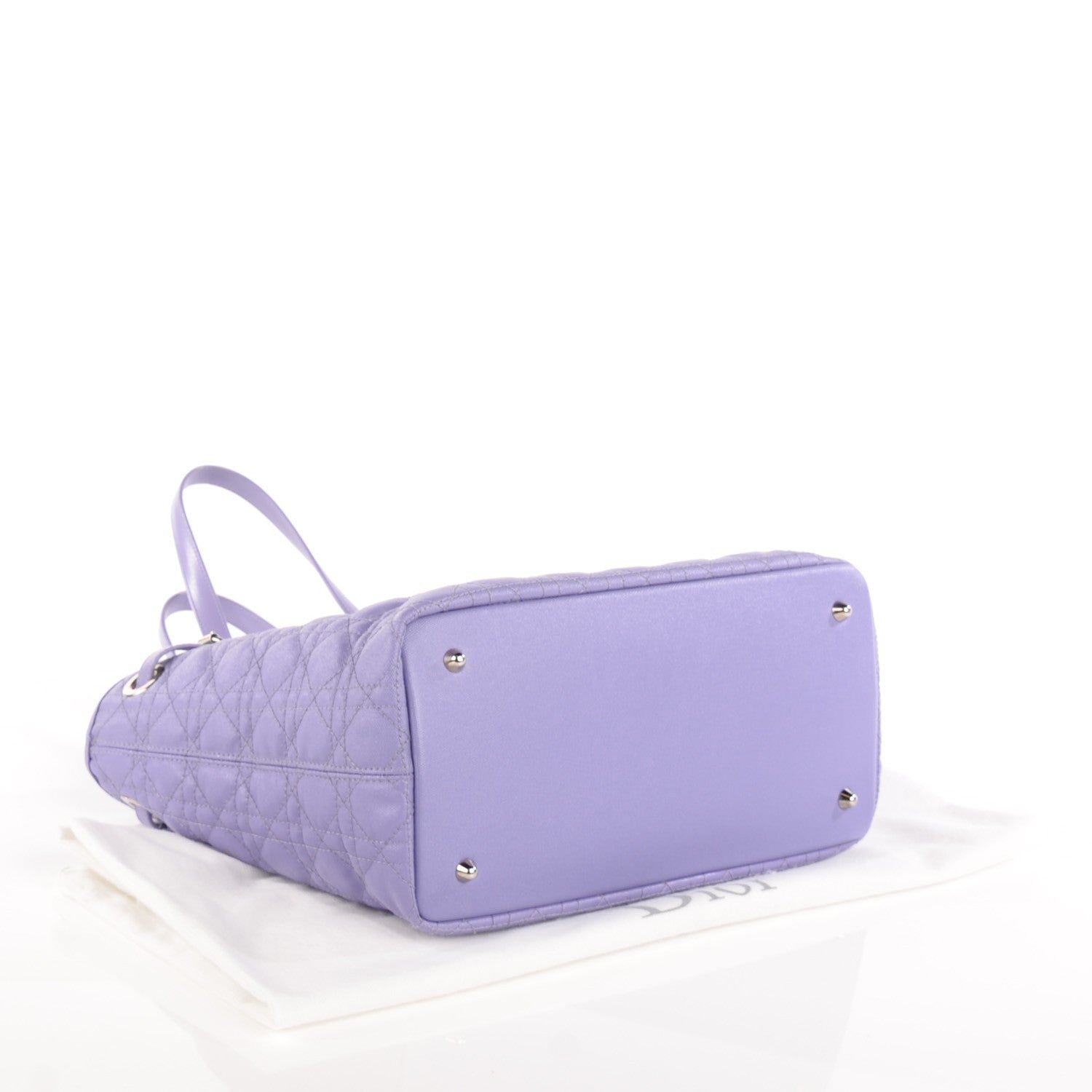 Christian Dior Coated Canvas Cannage Medium Panarea Tote Purple 4 of 8