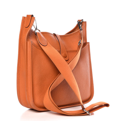 Hermes Taurillon Clemence Evelyne III PM Orange 3 of 15