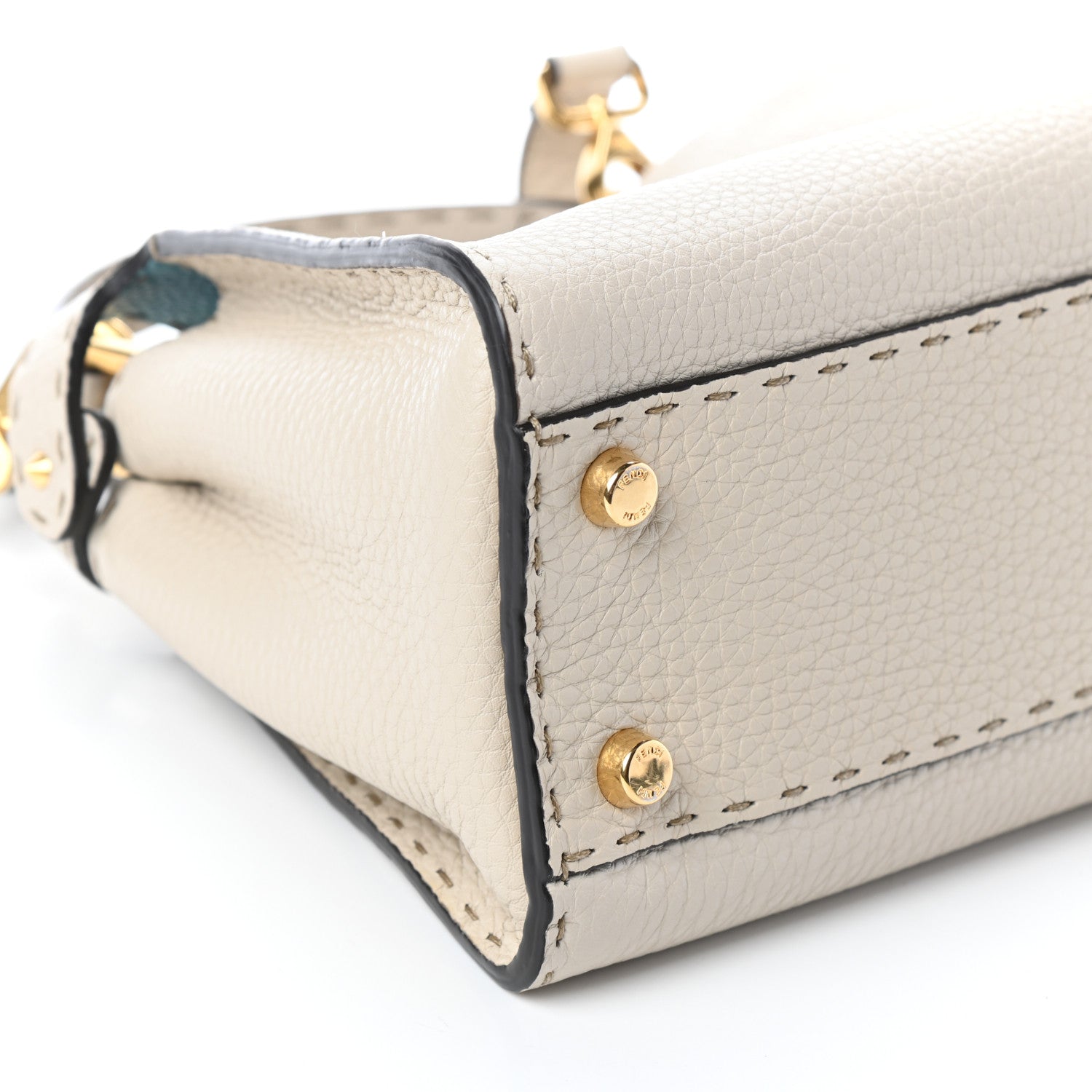Fendi Cuoio Romano Selleria Medium Peekaboo Iconic Essentially Satchel Latte Laguna Tortora 8 of 9