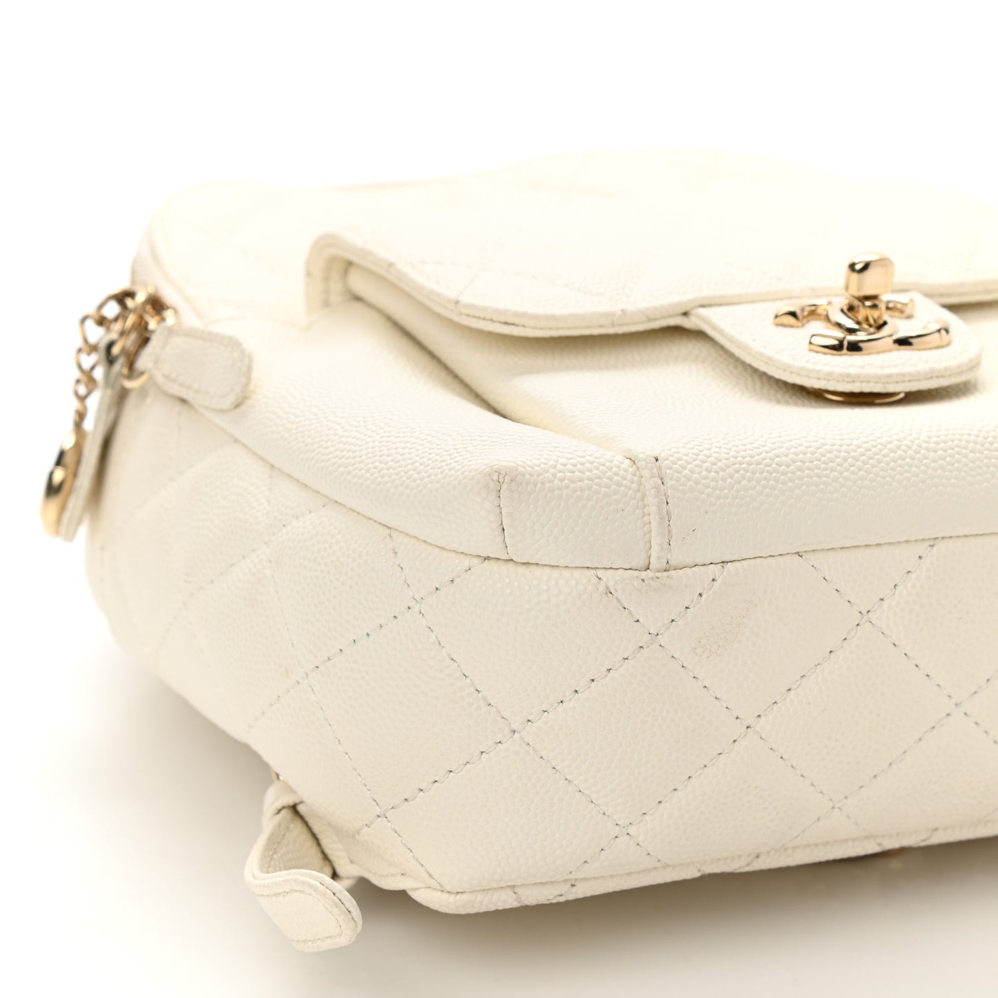 Caviar Quilted Small CC Day Backpack White