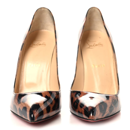 Christian Louboutin Patent Glitter Leopard Print Pigalle Follies 100 Pumps 38 Gold 3 of 8