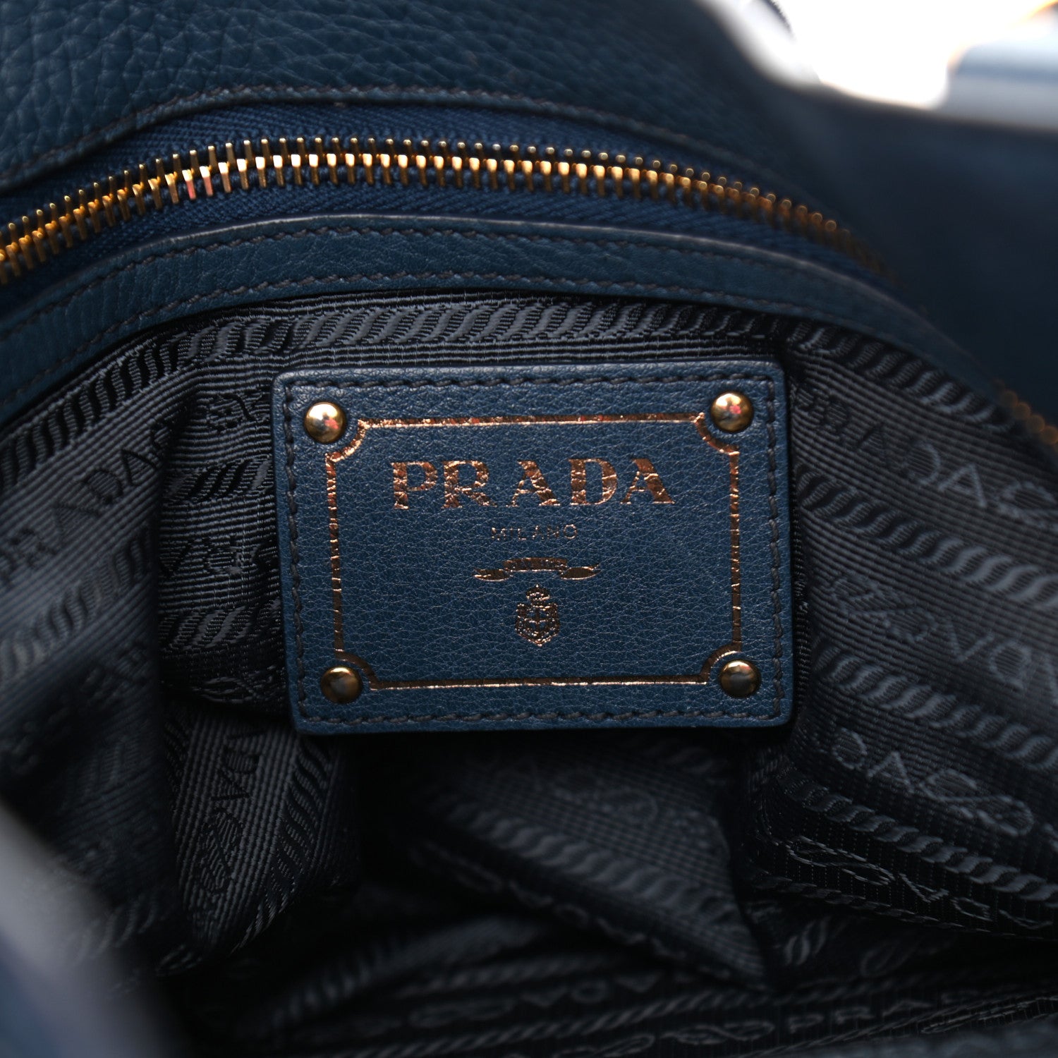 Prada Vitello Daino Pushlock Tote Bleuette 5 of 11