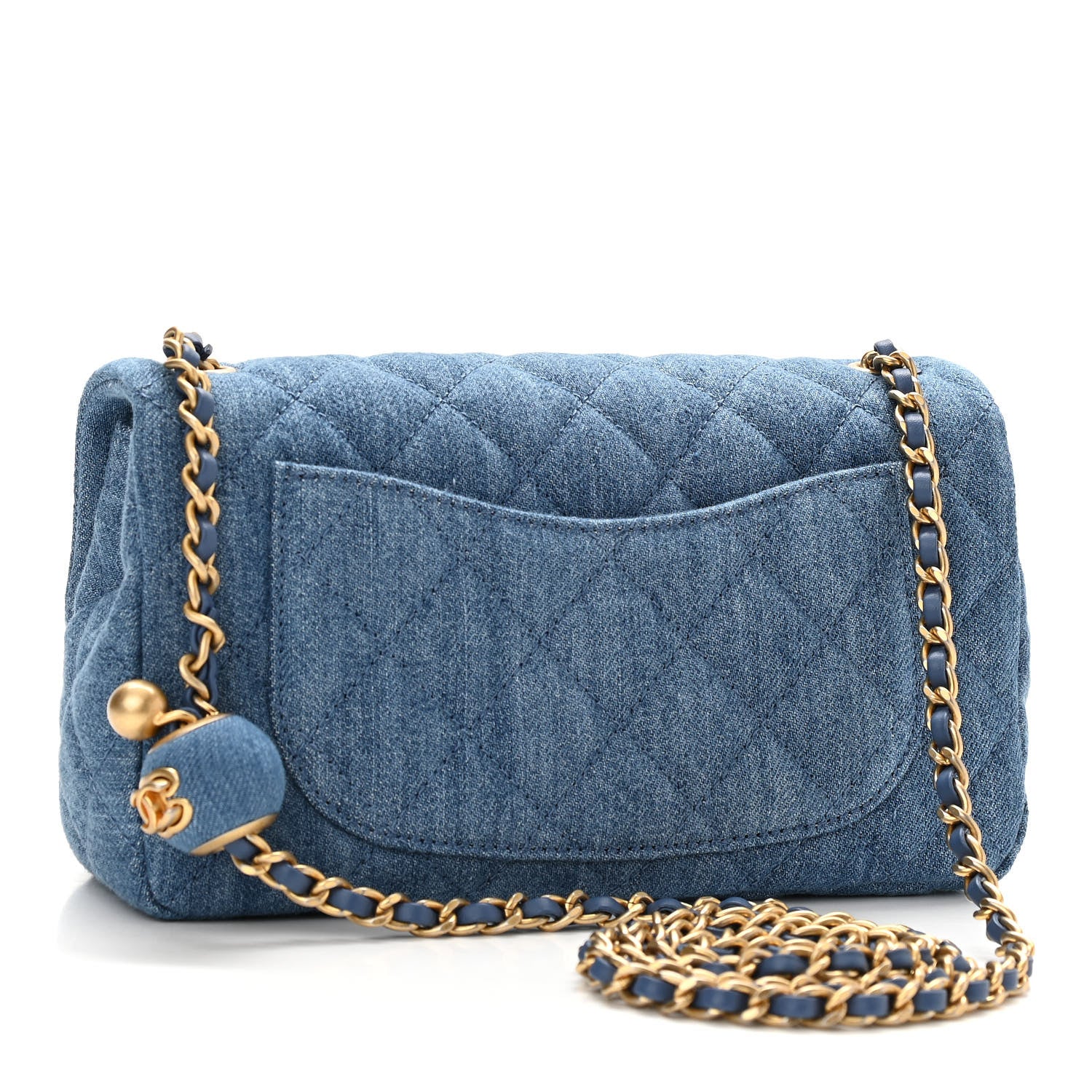 Chanel Denim Quilted Mini Pearl Crush Rectangular Flap Blue 4 of 18