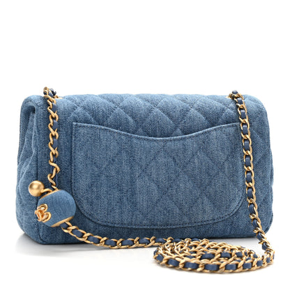 Chanel Denim Quilted Mini Pearl Crush Rectangular Flap Blue 4 of 18