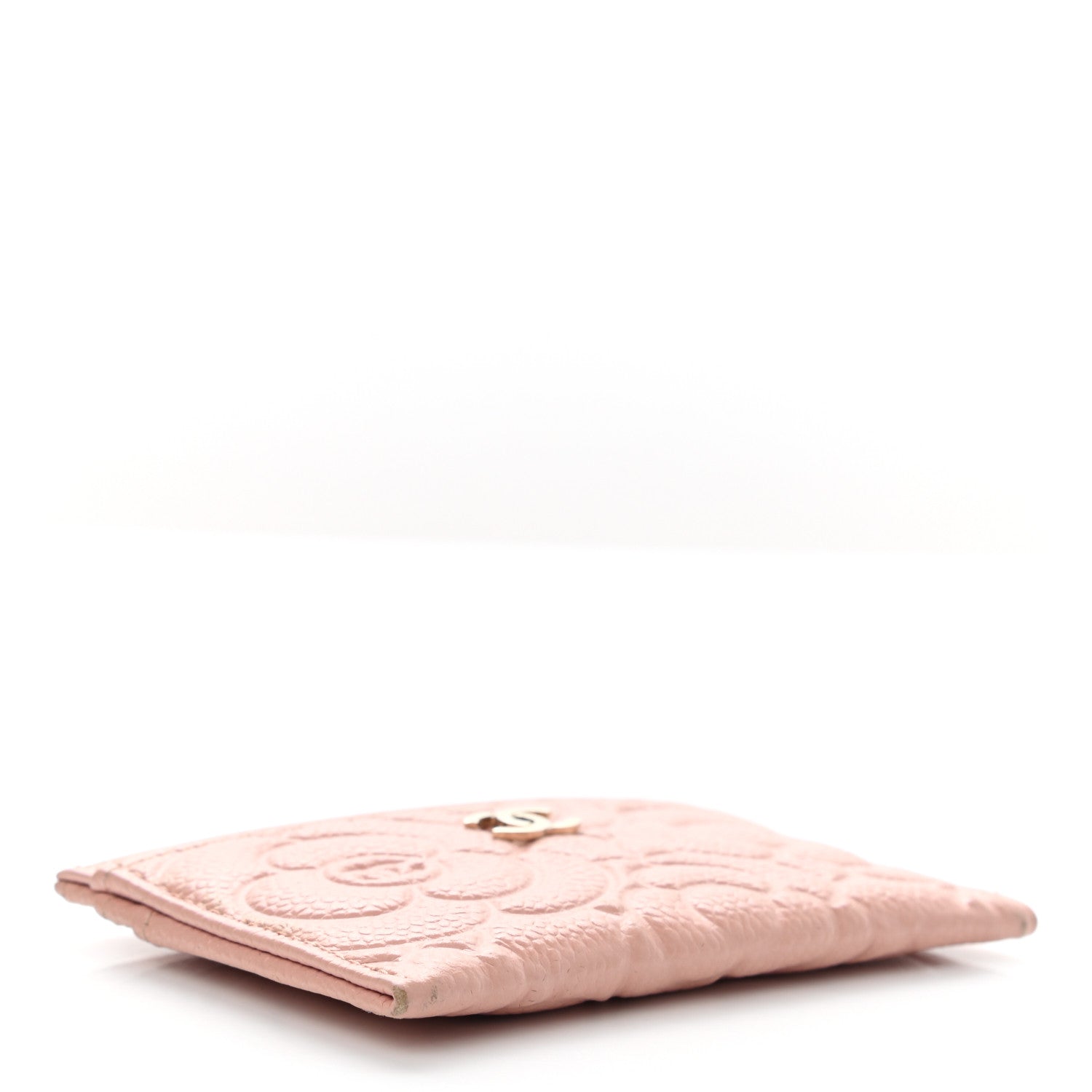 Chanel Caviar Camellia Embossed Card Holder Pink 4 of 9