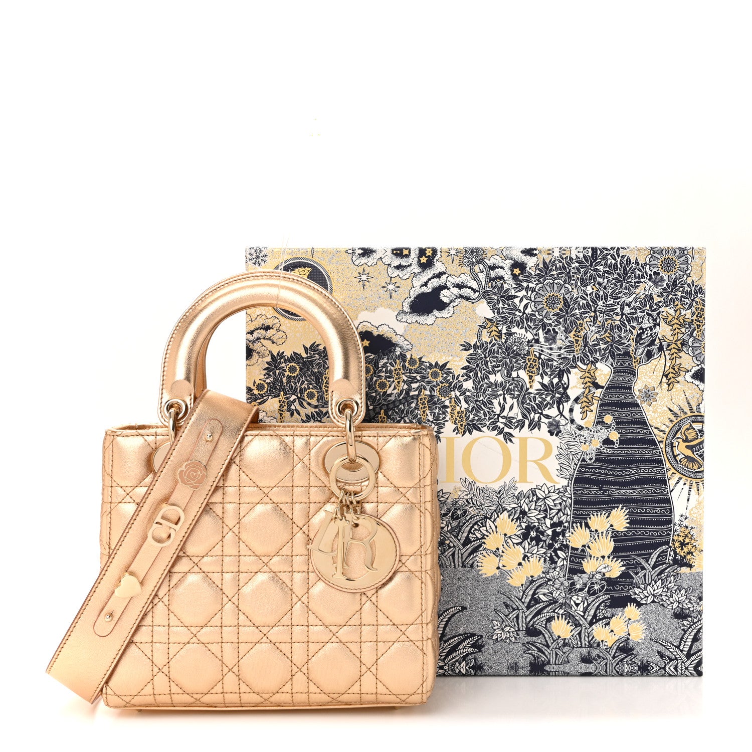 Christian Dior Metallic Lambskin Cannage Small My ABCDior Lady