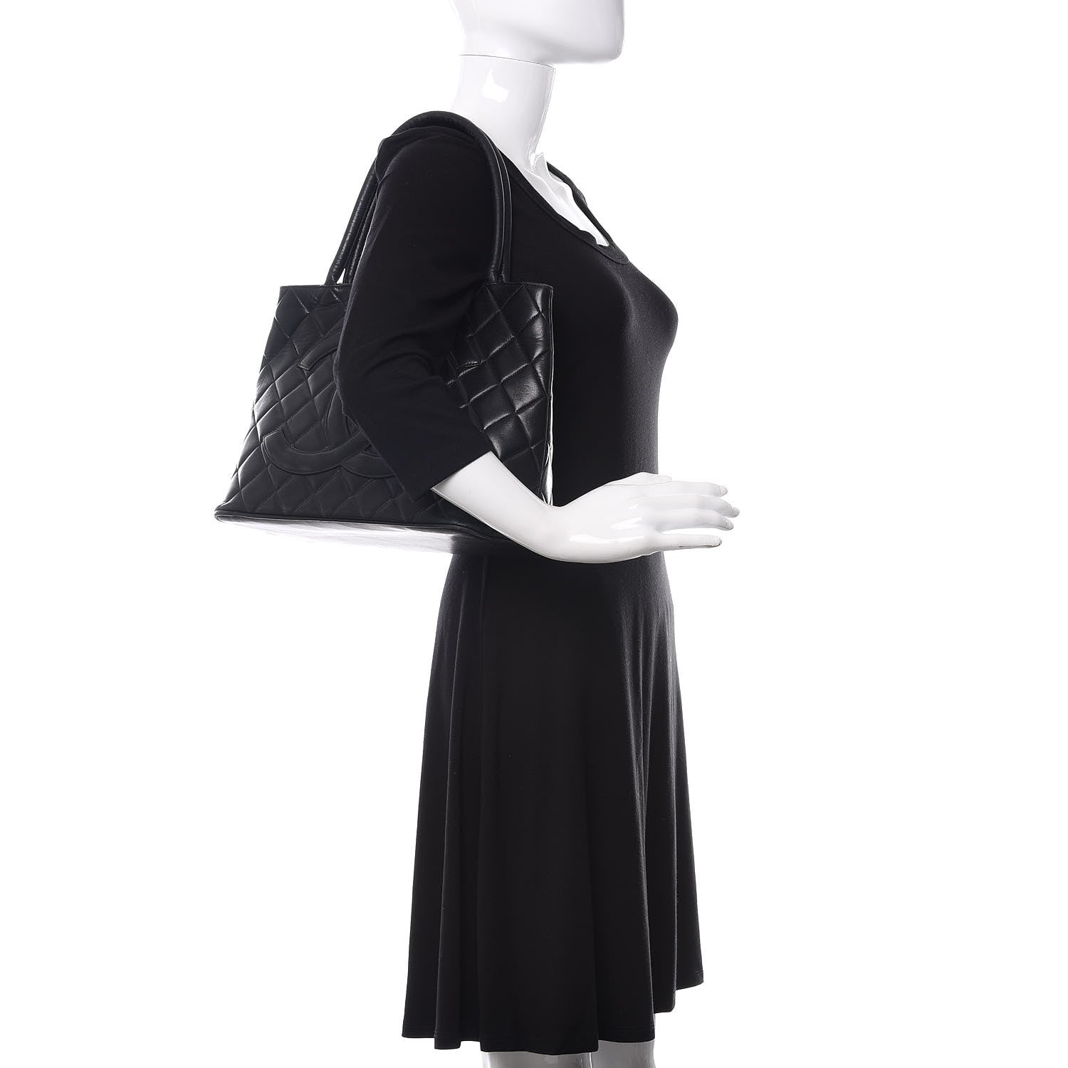 Chanel Lambskin Quilted Medallion Tote Black 2 of 18