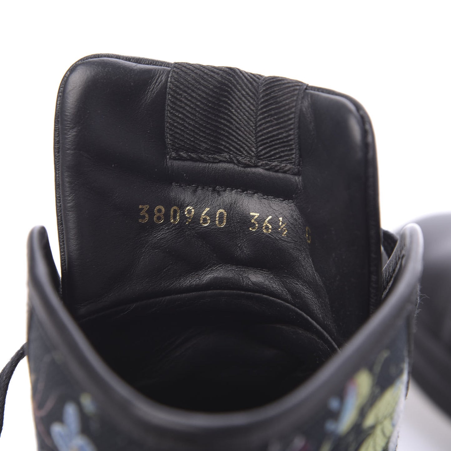 Canvas Flora Knight High Top Sneakers 36.5 Black