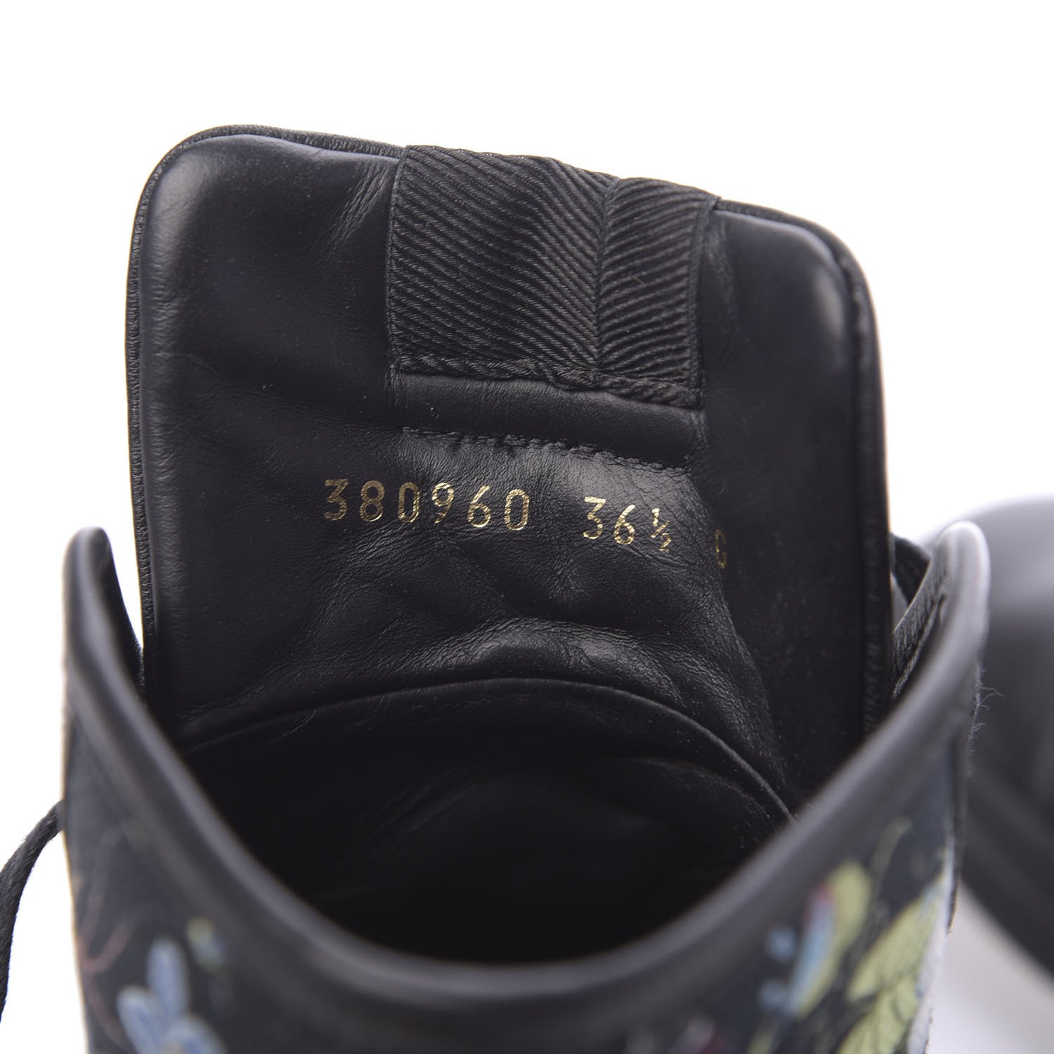 Gucci Canvas Flora Knight High Top Sneakers 36.5 Black 7 of 8