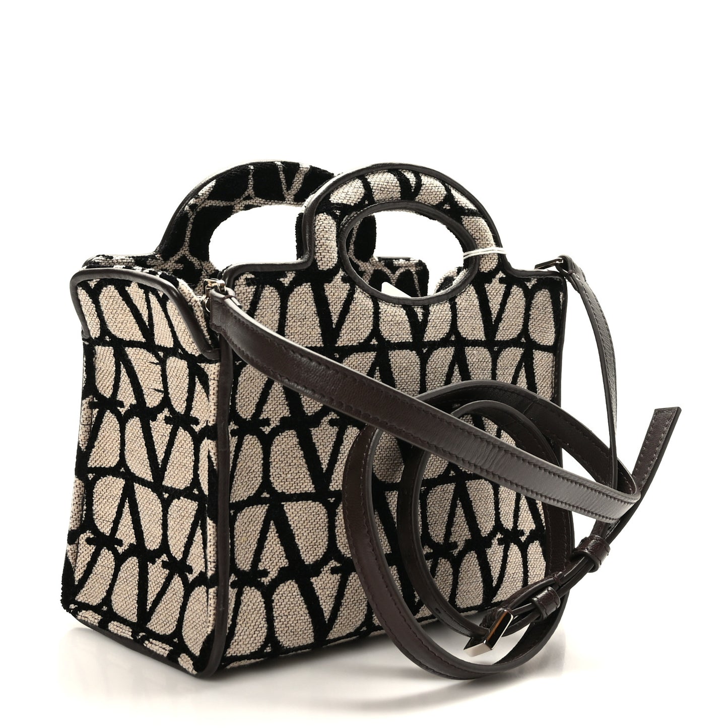 Toile Iconographe Goatskin Mini Le Troisieme Shopping Bag Naturale Black Fondant